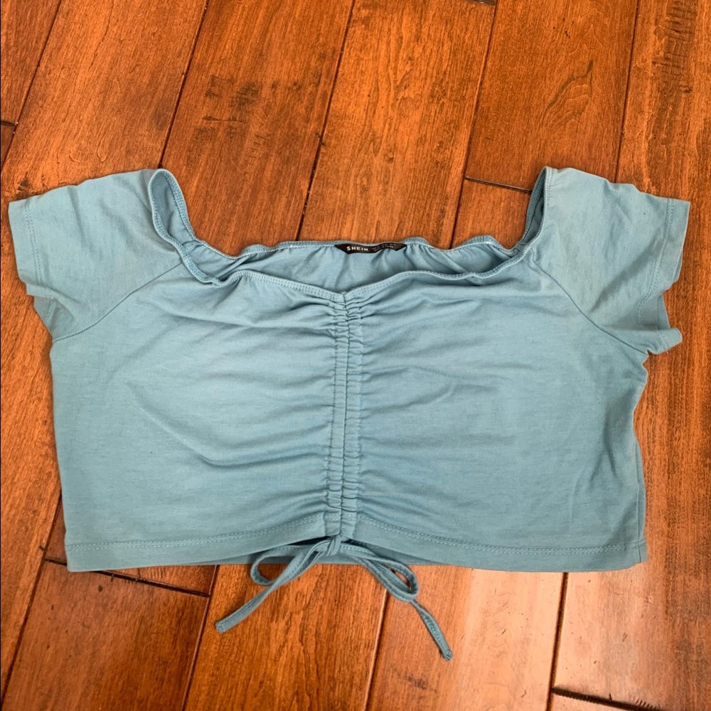 Shein Off Shoulder Blue Top